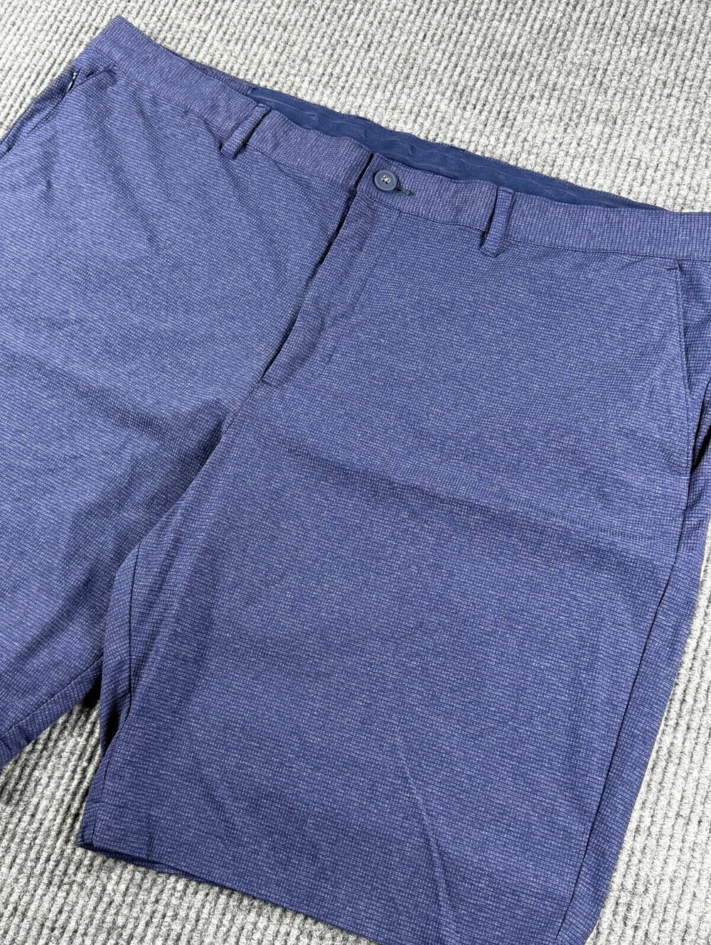 Tommy Bahama Performance Shorts Men 44 Navy Grid Micro Check Stretch